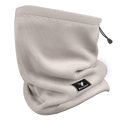 BTNEEU Calentador de Cuello para Hombre Mujer Braga para Cuello Invierno Térmico Lana Bufanda Cuello Moto Tubular Cuello Ciclismo Multifuncional Máscara Gorro de Esquí Correr Deporte (Gris claro)