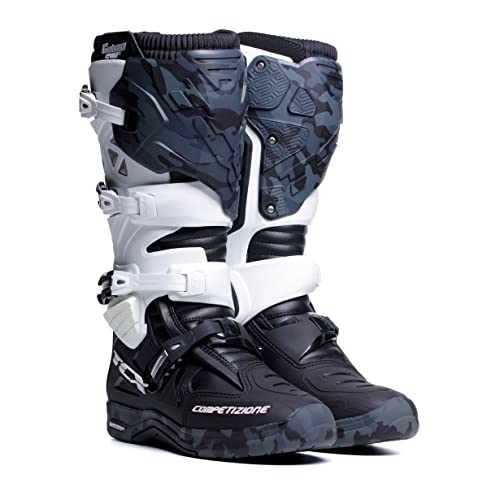 TCX Comp EVO 2 Michelin, Botas de Motociclista Hombre, Black White Camo, 45 EU