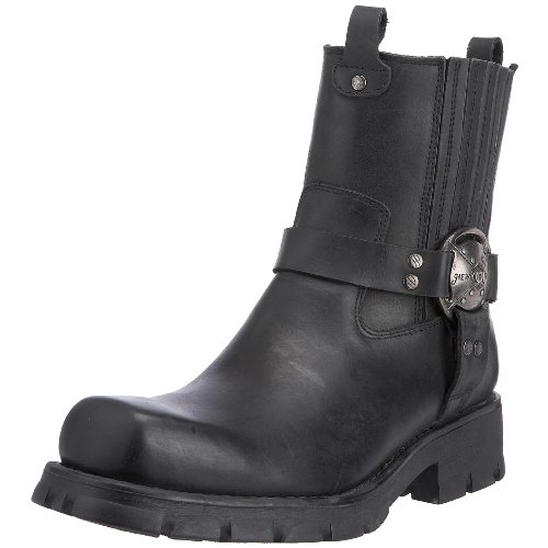 New Rock 7605-S1 - Botas de Cuero para Hombre, Color Negro, Talla 43