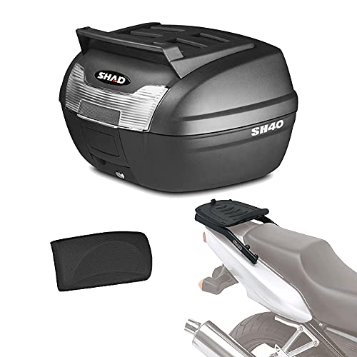 Sh40crehe110 - Kit fijacion y Maleta baul Trasero + Respaldo Pasajero Regalo sh40 + Cargo Compatible con Kawasaki versys 650 2015-2017