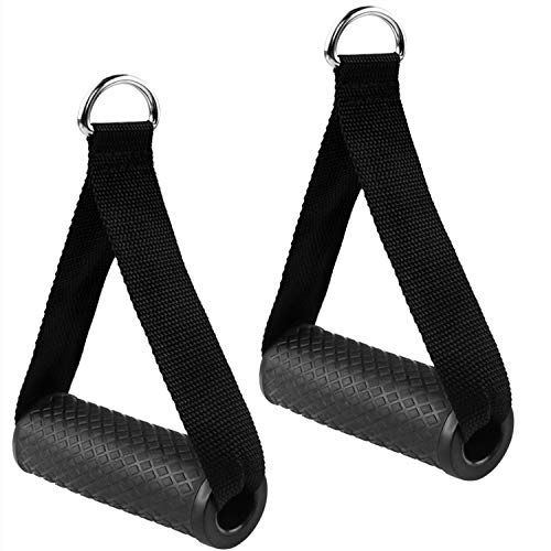 Dadabig 2Pcs Agarre Gym Mango de Resistencia para Ejercicios, Asas para Correa de Ejercicios de Espuma para Fitness Asa de Repuesto de Cuerda de Tracción para Gimnasio, Equipo de Entrenamiento (Negro)