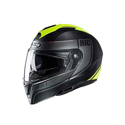 HJC HELMET I90 DAVAN BLACK/FLO YELLOW L