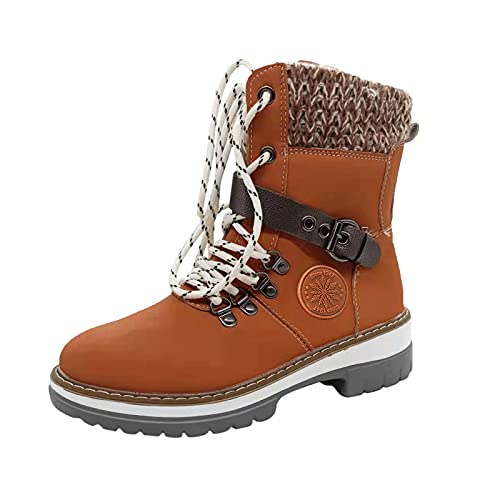 Dasongff Botas planas para mujer – Botas de invierno para señora Pies muy Sensible Boots Botines Otoño Invierno Vintage Botas Moto Cross Botas Negro Planas Botas Goth Chelsea Botas Mujer Marrón,