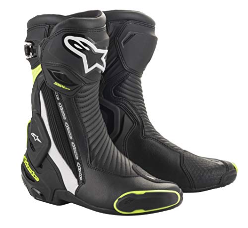 Alpinestars SMX Plus v2 Botas de moto (Black/White/Yellow,43)