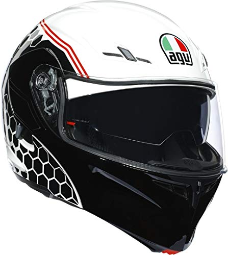 AGV E2205 Multi PLK Casco de Motocicleta, Hombre, Detroit White/Black, S