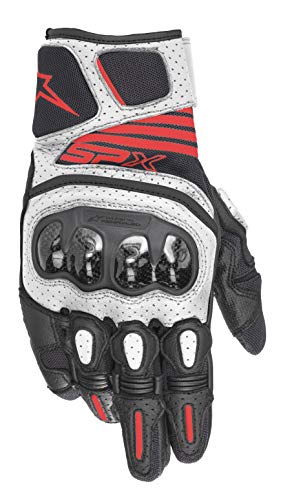 Alpinestars SP X Air Carbon V2 Guantes de Motocicleta (Black/White/Red,S)