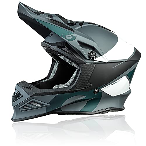 O'NEAL | Casco de Motocross | MX Enduro Motocicleta | Airflaps™ Compatible, Forro Acolchado Coolmax, Cierre de Seguridad Doble-D | F-SRS Helmet Glitch | Adultos | Gris Negro | Talla L