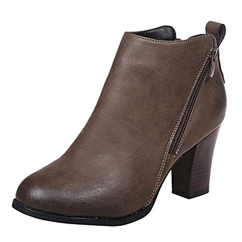 Dasongff Botas de vaquero para mujer – Botas indias con flecos para mujer, botas de plataforma gótica, botas de caballero, color negro, botas de tacón alto, botas de invierno baratas Chelsea, caqui,