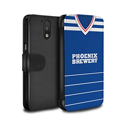 Funda para teléfono móvil de piel sintética, con diseño retro de camiseta equipo de fútbol, piel sintética, Brighton 1985, Motorola Moto G4 2016