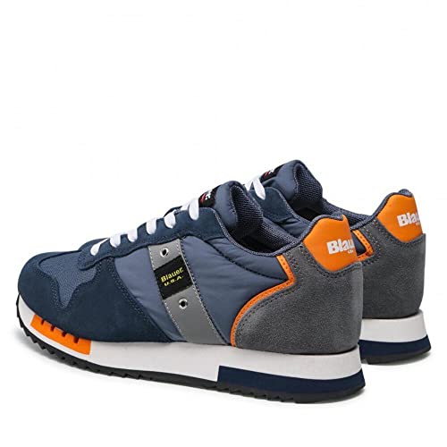 Blauer Zapatillas de hombre Queens 01 de tela azul y naranja, turquesa, 40 EU