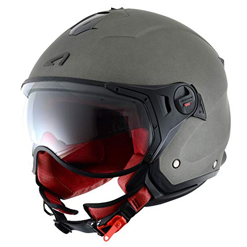 ASTONE - Casco Jet minijet deportivo titanio, talla XL