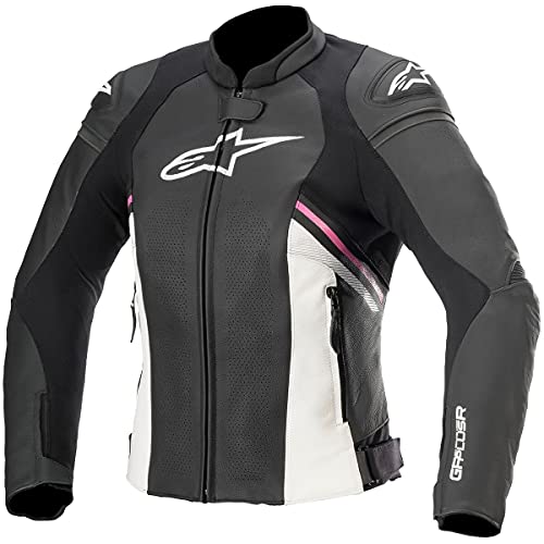 Alpinestars Chaqueta Stella GP Plus R v3 Airflow para mujer (42) (Negro/Blanco/Fucsia)