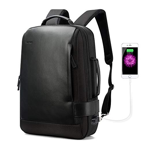 BOPAI 3 en 1 Mochila Expandible 20L-24L Inteligente Ejecutivo Hombre Mochila Impermeable Antirrobo Oficina Mochila Multifuncional de Carga USB Viajede Negocios Mochila Portatil 15.6 Pulgadas Negro