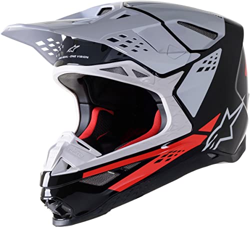 Helmet Alpinestars Supertech S-M8 Factory Black/White/Fluo Red Glossy L