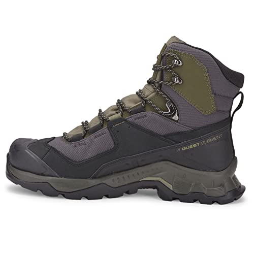 Salomon Quest Element Gore-Tex Botas de Senderismo de Piel para Hombre, Impermeable, Agarre Máximo, Zapatos Trekking, Black, 40