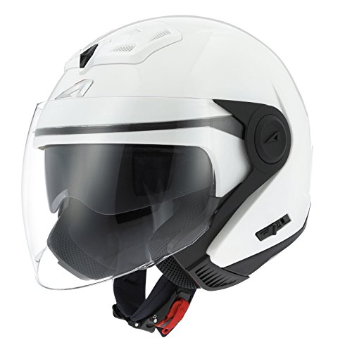 Astone Helmets - Casque jet DJ8 monocolor - Casque jet look rétro - Casque idéal en zone urbaine - Coque en polycarbonate -Gloss white M