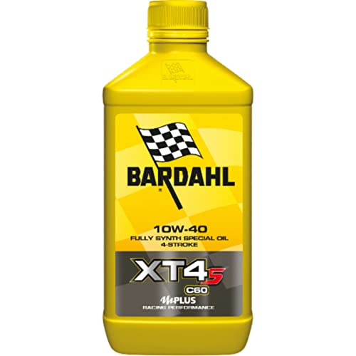 Aceite Sintético para Motos 4T - Buena Lubricación para el Motor - XT4S C60 10W40 Moto - 1 L - Para Racing, Hypersport, Sport-tourer y Off-road - Bardahl