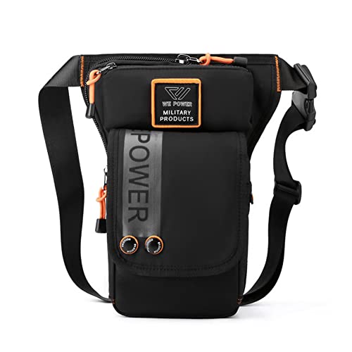 Eshow Bolso de Pierna para Hombre, Riñonera Deportiva y Multifuncional, Pernera Moto para Herramientas de Trabajo, Senderismo, Deportes, Motocicleta, Ciclismo