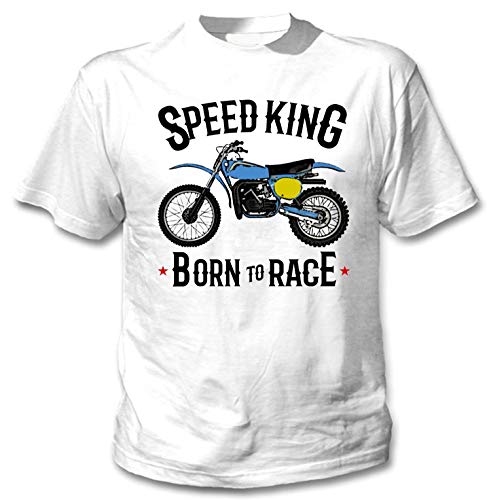 Teesandengines Bultaco pursang mkii 370 Speed King Motorcycle Camiseta Blanca para Hombre de Algodon Size Small