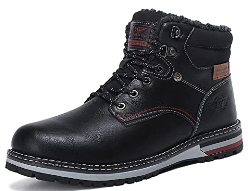 ARRIGO BELLO Botas Hombre Invierno Botines Zapato Nieve Clásico Forrado Piel Trekking Senderismo Talla 41-46 (C-Negro, 44)