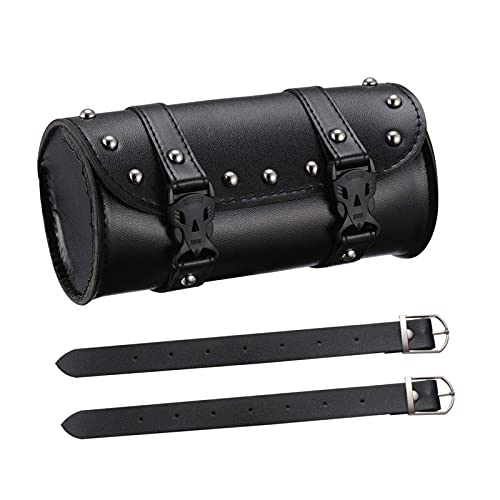 Bolsa Universal para Sillín De Moto,Motorcycle Tool Bag,Bolsa De Herramienta De Motocicleta De Cuero PU,para Mayoría De Motocicletas y Coche Todoterreno,Negro(21 * 10 * 10CM)