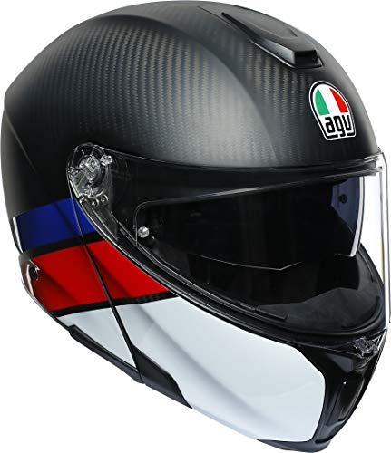 AGV Sportmodular Casco de Moto, Adultos Unisex, Layer Carbon/Red/Blue, XS