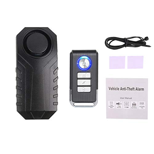 Mengshen Alarma De Bicicleta Mejorada con Control Remoto, Alarma Antirrobo Impermeable 113db con Ajuste De Volumen Y Sensibilidad para Bicicleta, Motocicleta, Scooter, Coche, Remolque