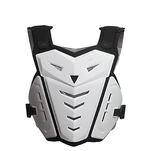 MAOTN Chaleco MTB Protector Espalda de Motocicleta, Armadura Protectora Carreras de Peto Motocross Enduro,proteccione Pecho, esquí para ​Deportes al Aire Libre,Moto para Karts,White,Size