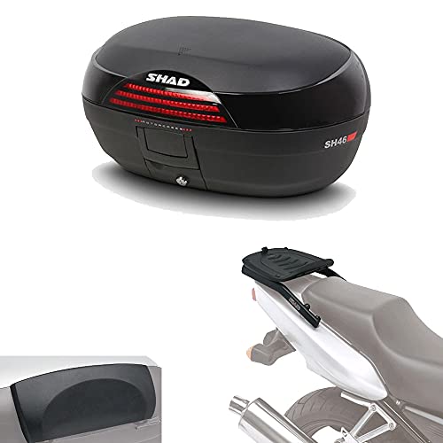 Sh46rehe51 - Kit fijacion y Maleta baul Trasero + Respaldo Pasajero Regalo sh46 Compatible con Yamaha Tracer 700 2016-2017