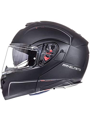 MT HELMETS Casco MT FU401SV Atom SV Solid Negro Mate M Moto, Unisex Adulto