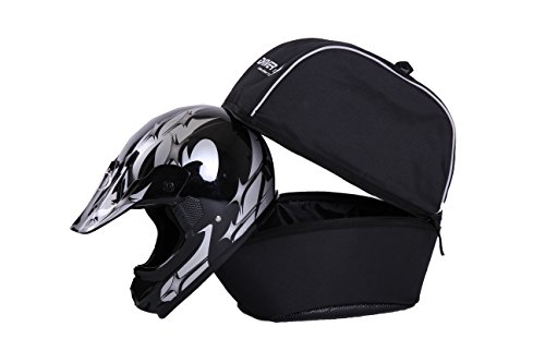 Driver13 ® Bolsa para Casco XL para Casco de Moto, Bolsa para Casco de Motocross Negra Acolchada