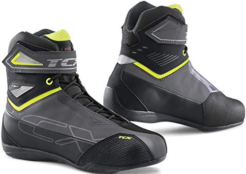 TCX 9507w Rush 2 Wp - Botas de moto, hombre, talla 45 EU, gris/amarillo