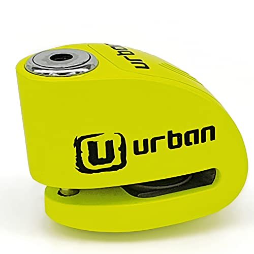 URBAN UR906X Candado Moto Disco Alarma 120db ON/OFF, Módulo Remplazable Impermeable, Pila Litio, Cable Recordatorio, Universal Motos Scooters Bicicletas Patinetes, Antirrobo Moto Pinza Disco Freno