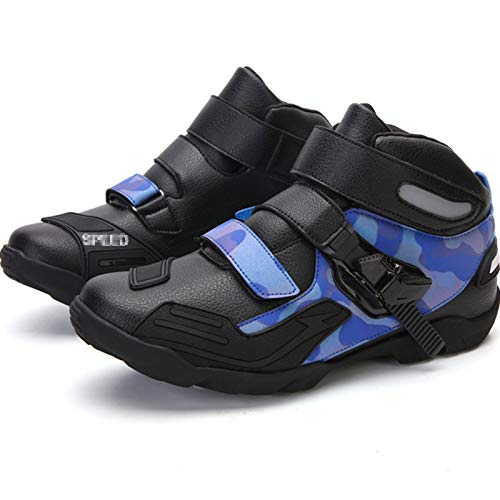 HUDJX Botas de Moto Impermeable Touring Armor Bota Protectora de Motocross en Carretera Cómodo Antideslizante Zapatos de Tobillo Cortos Hombres Botas de Ciclista