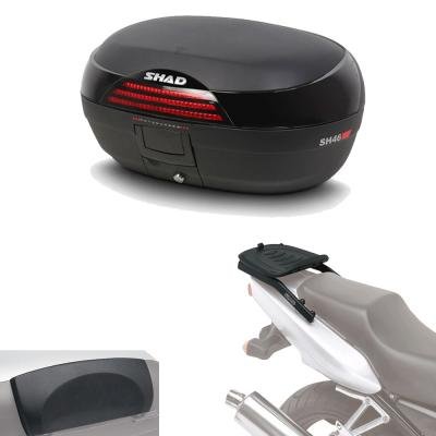 Sh46rehe139 - Kit fijacion y Maleta baul Trasero + Respaldo Pasajero Regalo sh46 Compatible con Honda ctx 700 2014-2017