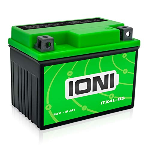 IONI ITX4L-BS / SLA4L-BS 12V 5Ah AGM Batería compatible con YB4L-B / YTX4L-BS sellada / sin mantenimiento ScooterBatería adecuada para el 99% de los scooters