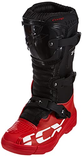 TCX, Motorcycle Boot Hombre, Negro Rojo, 39 EU