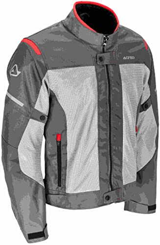 Acerbis Ramsey Vented Chaqueta textil para motocicleta (Grey/Red,S)