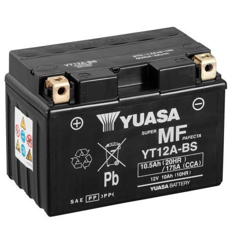 Batería Yuasa 10Ah YT12A-BS para moto - 12V 10Ah