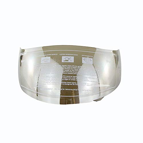 NO LOGO FJY-Visor, Escudo Casco de la Motocicleta de la Cara Llena del Visera del Objetivo Escudo de Motocross Casco de la Moto Cascos Visera for AGV K3 K4 (Color : Silver Plated)