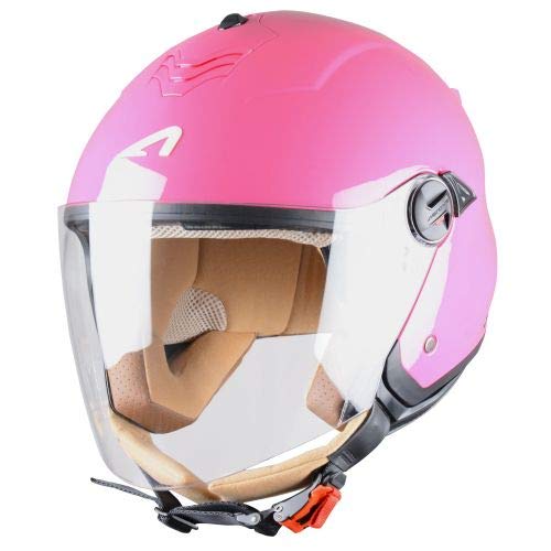 Astone Helmets - MINIJET S monocolor - Casque jet - Casque jet usage urbain - Casque compact - Coque en polycarbonate - Lipstick S