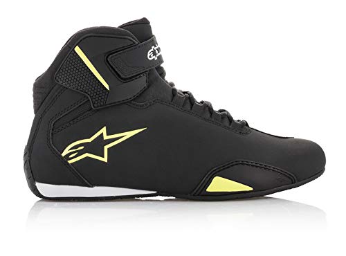 Alpinestars Botas de Moto Sektor Shoe Black Yellow Fluo, Negro, Amarillo, 44