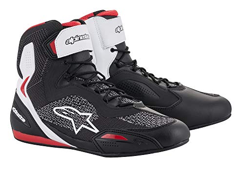 Alpinestars Botas de moto Faster 3 Rideknit negro/blanco/rojo 12 (45,5)