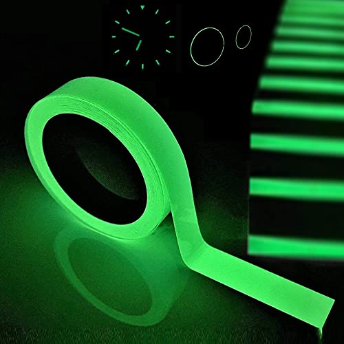 N/S Cinta Luminosa, Cinta Fluorescente Verde, Cinta Luminosa Impermeable de 10 m, para Pasos, Ventanas, Decoración del Hogar, Señales de Seguridad Nocturna