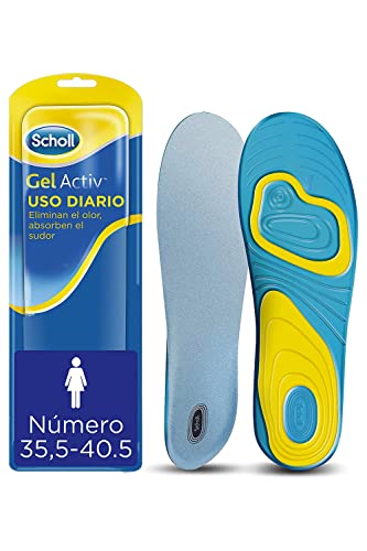 Scholl GelActiv, Plantillas de Mujer en Gel para Uso Diario, Comodidad para Todo el Día, Pack 2 Plantillas, Talla 35,5-40,5