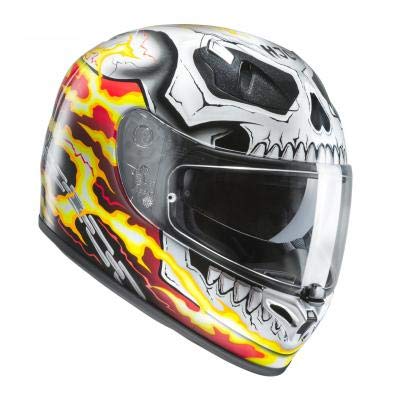 HJC FG-ST GHOST RIDER MC1 - Casco de motocicleta, color blanco, rojo y amarillo, talla XS