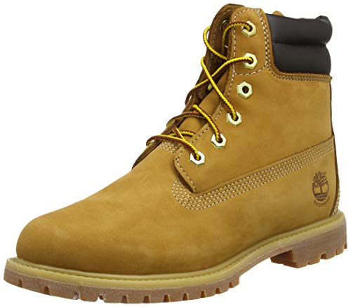 Timberland Waterville 6 Inch Double Collar Waterproof, Botas para Mujer, Amarillo (Wheat Nubuck), 39.5 EU