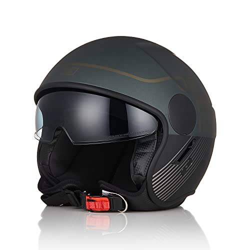 ORIGINE Casco Jet Moto Casco Scooter Abierto con Visera Homologado ECE 22-06