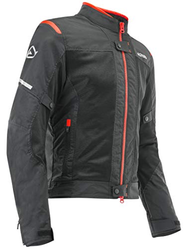 ACERBIS 0023744.323.066 Ramsey Vented-Chaqueta Textil para Moto, Color Negro y Rojo, Talla L, Unisex-Adult, XXL