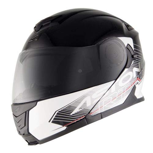 Astone Helmets - RT1200 Graphic Touring - Casque de moto modulable - Casque de moto pol yvalent - Casque de moto homologué - Coque en polycarbonate - black/white XL